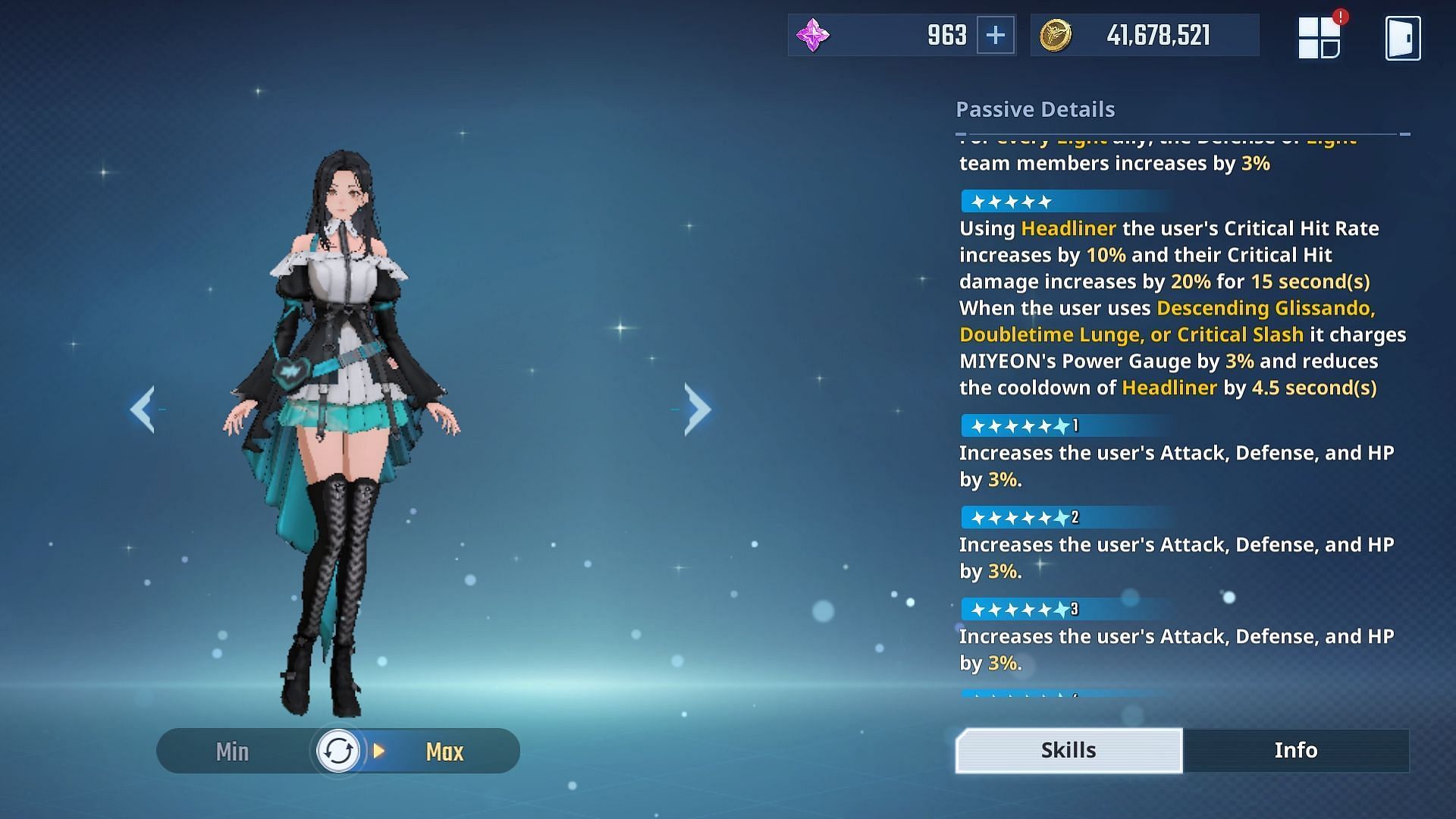 Her Advancement Tier effects (Image via Netmarble)